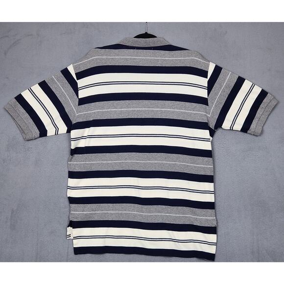 VINTAGE POLO GOLF RALPH LAUREN Shirt Mens XL Gray Striped Crest Logo Preppy - Picture 2 of 14